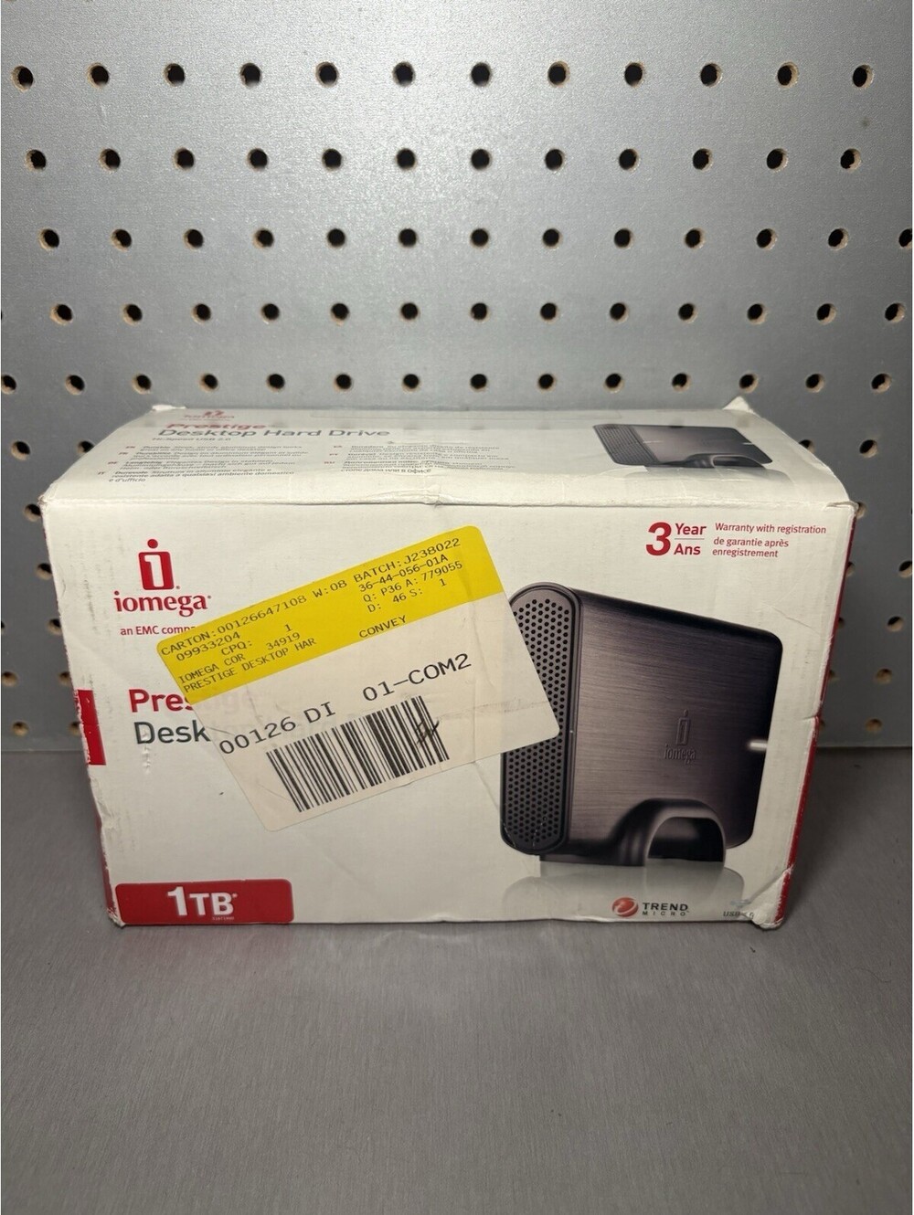 iOmega Prestige Desktop Hard Drive Hi-Speed USB 2.0 1 TB New Open Box Black